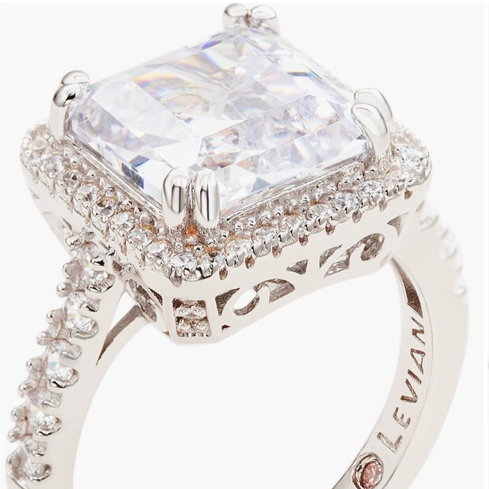 Levian Silver and White Crystal Ring